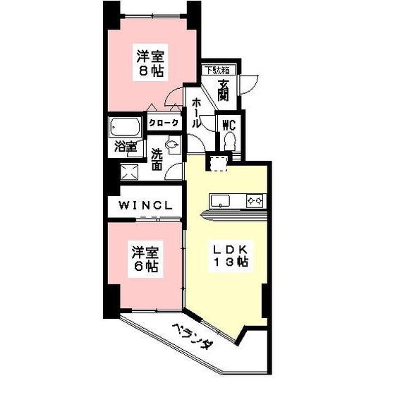 レジデンス40(2LDK/5階)の間取り写真