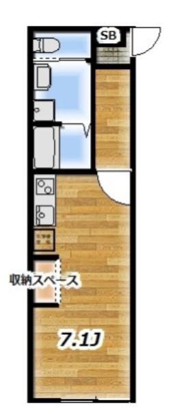 西町LIVE(ワンルーム/3階)の間取り写真