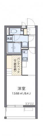 ミランダカンパニュラ(ワンルーム/1階)の間取り写真