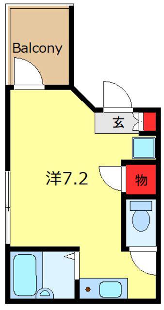 エヌブラン(ワンルーム/1階)の間取り写真