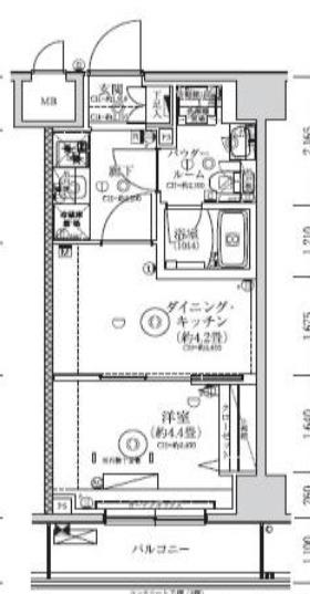レアライズ赤羽イースト(1DK/5階)の間取り写真