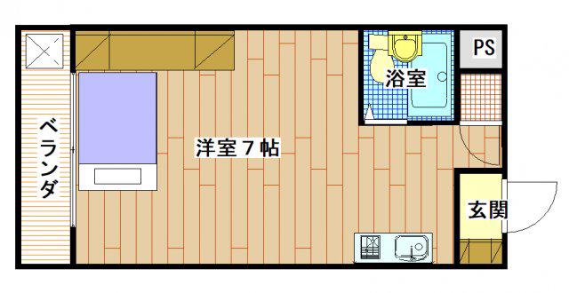 長瀬駅前マンション(ワンルーム/1階)の間取り写真