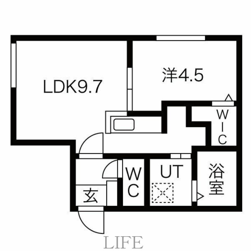 PATIO豊平公園(1LDK/4階)の間取り写真