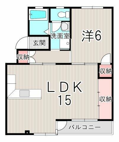 恵三コーポ(1LDK/2階)の間取り写真