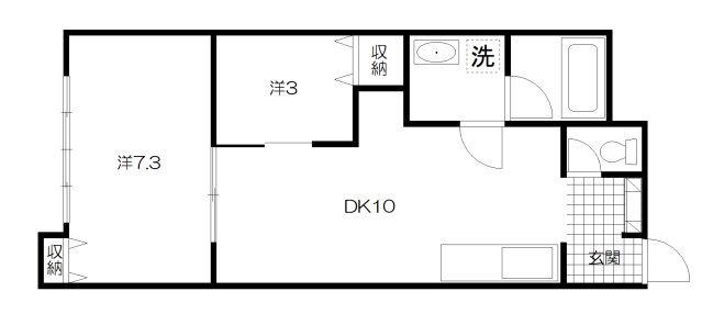 ハイムK(2DK/1階)の間取り写真