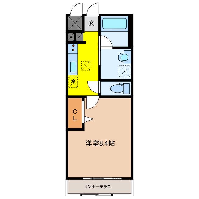 チェリーロード(1K/1階)の間取り写真