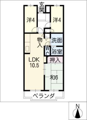 クレール弐番館(3LDK/3階)の間取り写真