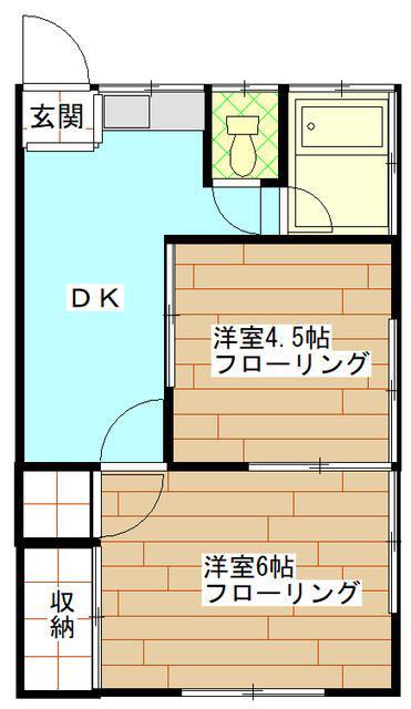旭ハウス(2DK/2階)の間取り写真