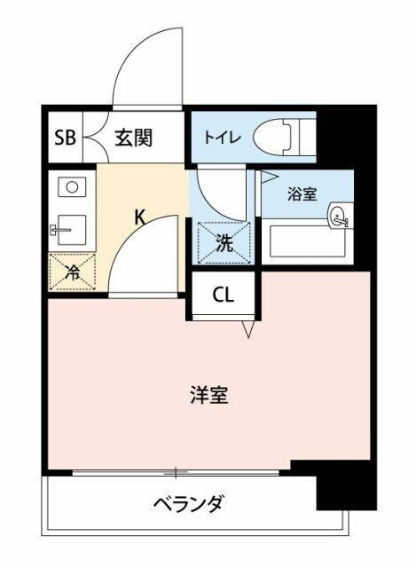 ジュエル京橋(1K/10階)の間取り写真