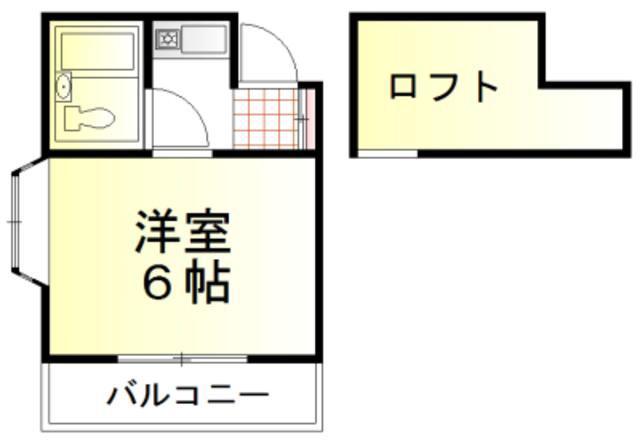 パレ・苗間(ワンルーム/1階)の間取り写真