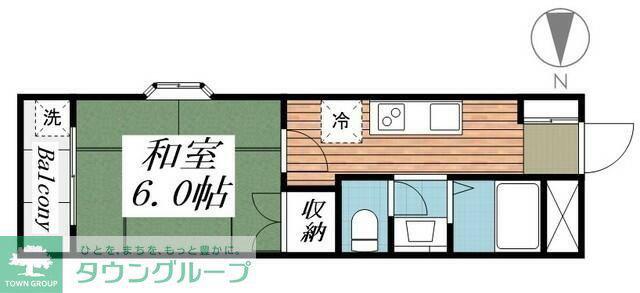 SKハイツ(1K/2階)の間取り写真