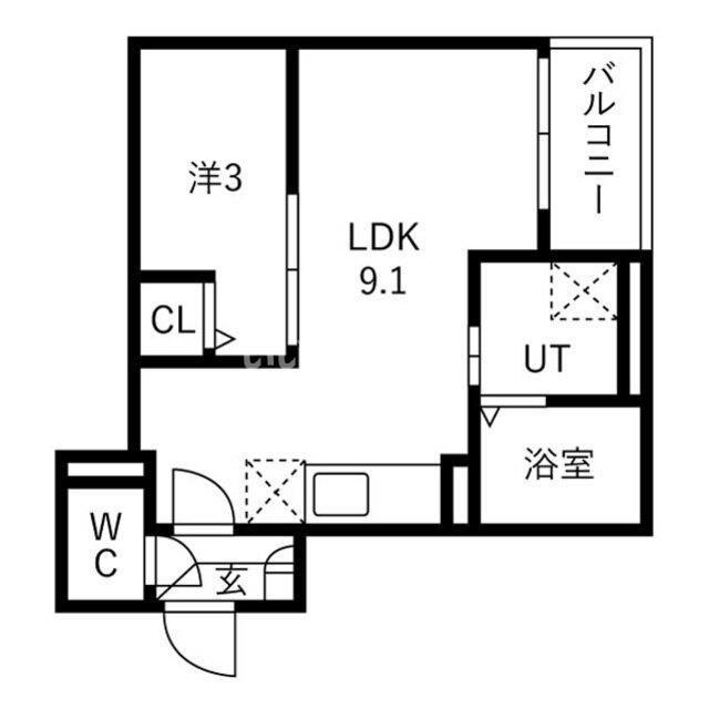 JACK OKEGAWAIZUMII(1LDK/2階)の間取り写真