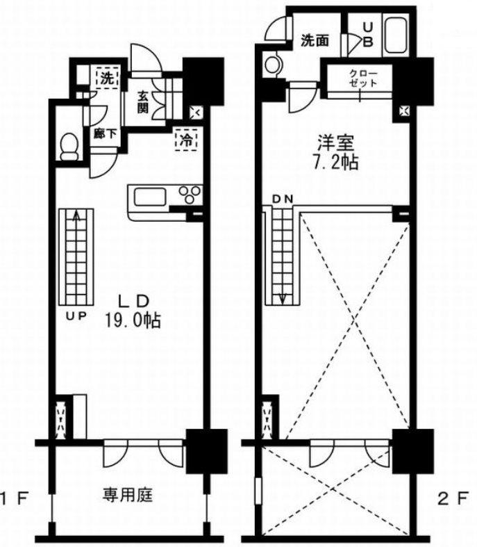 レジディア杉並方南町(1LDK/1階)の間取り写真