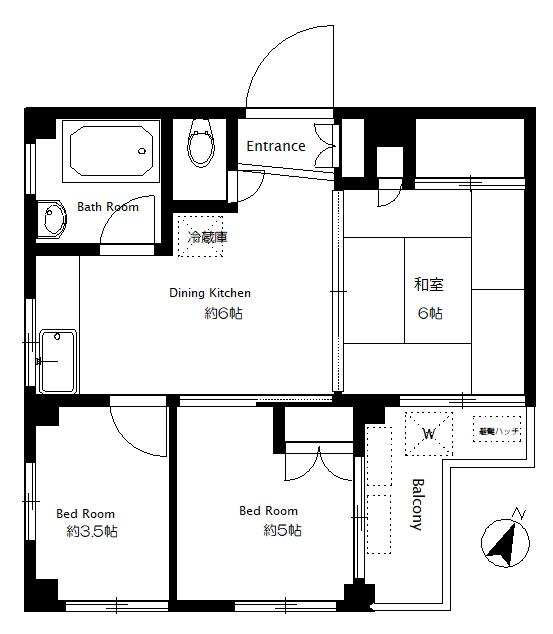 シティパーク世田谷(3DK/5階)の間取り写真