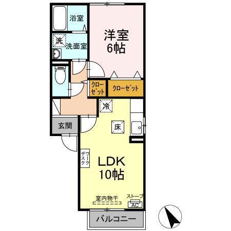 ファーストライフB・C(1LDK/1階)の間取り写真