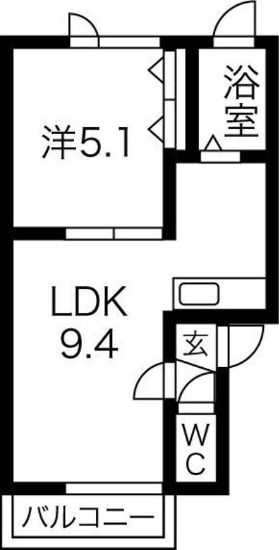 ハーモニー17(1LDK/1階)の間取り写真