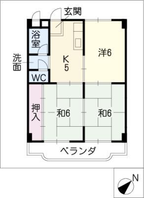ソラールすぎうら(3K/5階)の間取り写真