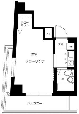 ハイツベルグ上池台(1K/10階)の間取り写真