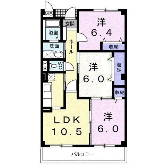 メルヴェイユ(3LDK/2階)の間取り写真