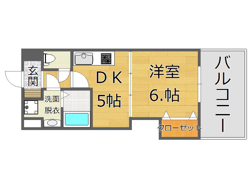 プリマベーラPRIMAVERA(1DK/6階)の間取り写真