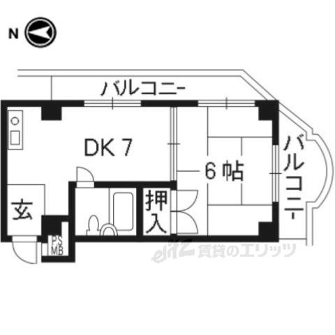 マンションエイト(1DK/3階)の間取り写真