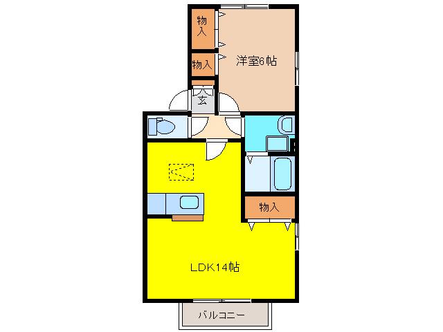 ラ・プレミール(1LDK/1階)の間取り写真