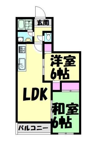 アイトム(2LDK/1階)の間取り写真