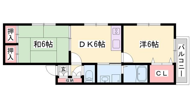モナーク広野I(3DK/1階)の間取り写真