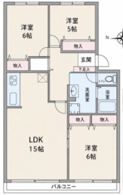 ライオンズマンション西川口第三(3LDK/1階)の間取り写真