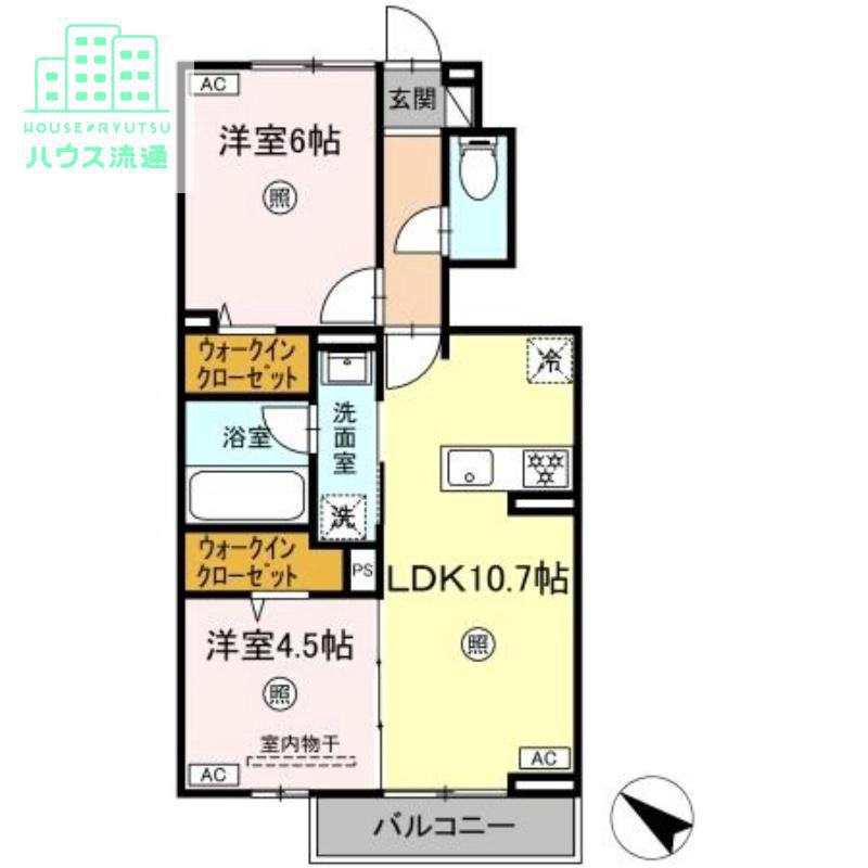 レスアMK(2LDK/1階)の間取り写真