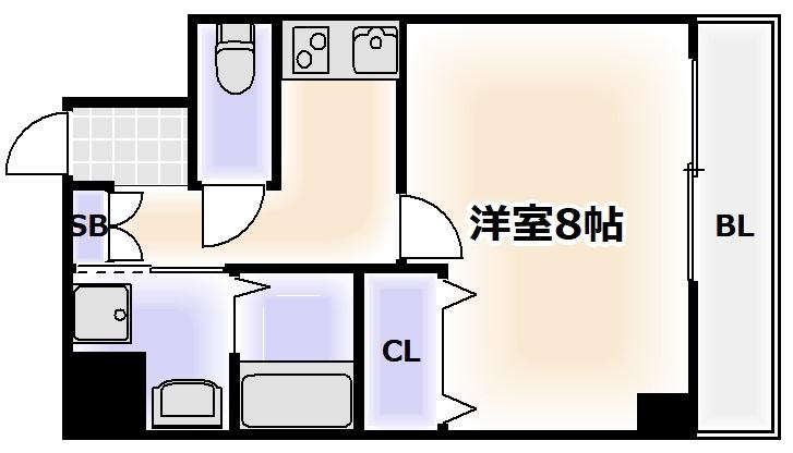 プライムコート天王寺町(1K/5階)の間取り写真