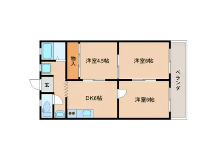 ハイコーポAC(3DK/1階)の間取り写真