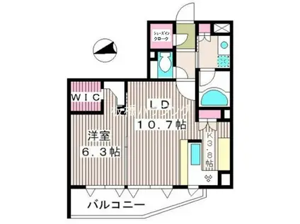 ディーバウイングときわ台(1LDK/4階)の間取り写真