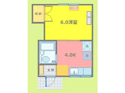 コーポ里見(1K/2階)の間取り写真