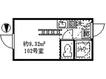 レジデンス鷺宮(ワンルーム/1階)の間取り写真