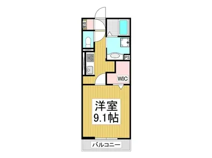 コンフォーティア駒ヶ根II A棟(1K/2階)の間取り写真