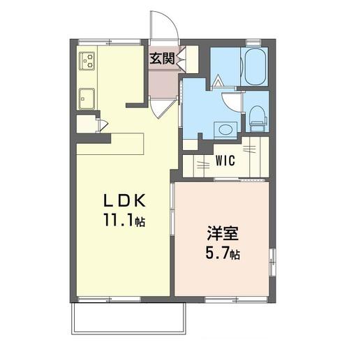 サウスバレー安藤C(1LDK/2階)の間取り写真