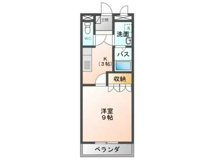 グリーンシャトー(1K/3階)の間取り写真