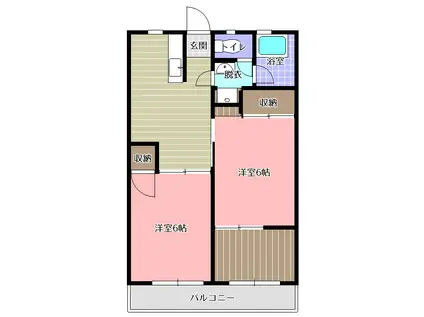 アドラブール・ヴォーン(2SDK/3階)の間取り写真