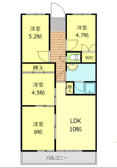 メゾングッチ(4LDK/5階)の間取り写真