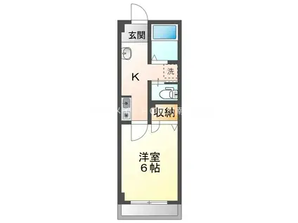 LENOX RESIDENCE(1K/1階)の間取り写真