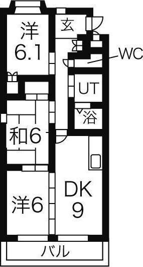 ヴィブレ司(3LDK/2階)の間取り写真