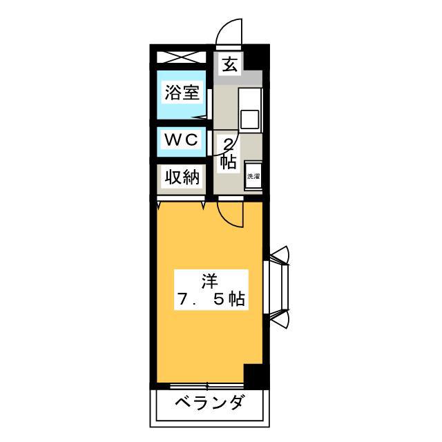 アプローズ(1K/3階)の間取り写真