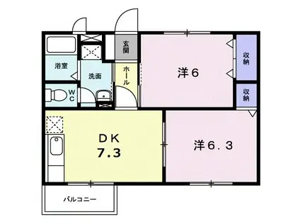 ASKA高倉(2DK/2階)の間取り写真