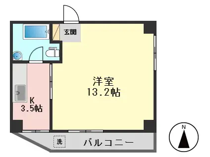 ダイヤモンドレジデンス亀有(1K/3階)の間取り写真