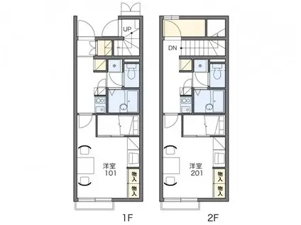 レオパレスゆう(1K/1階)の間取り写真