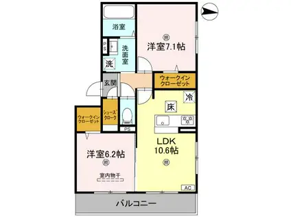 萩 II(2LDK/2階)の間取り写真