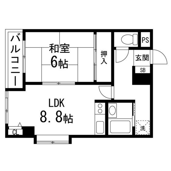 リバーシティ上杉(1DK/11階)の間取り写真