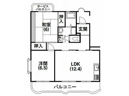カーサフォルテ(2LDK/2階)の間取り写真