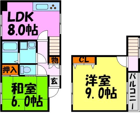 グランシャリオ(2LDK/1階)の間取り写真